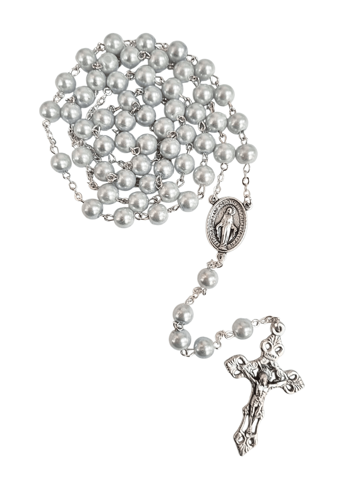 Terço Italiano Perolado Azul 8 mm