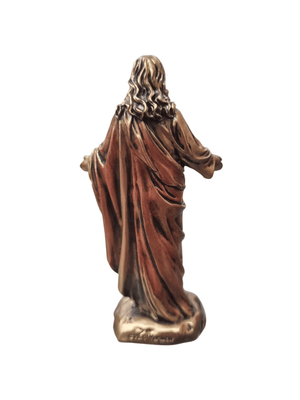 Imagem do Sagrado Coração de Jesus em Resina com Acabamento em Bronze 8,5 cm
