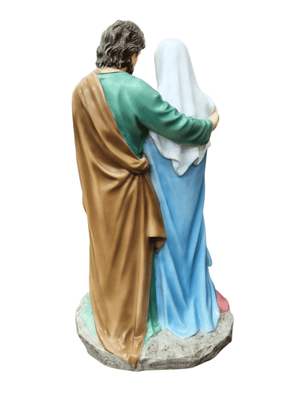 Imagem da Sagrada Família em Resina Colorida 15,5 cm