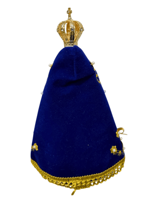 Imagem de Nossa Senhora Aparecida em Pó de Mármore Manto Arabesco Folha 18 cm