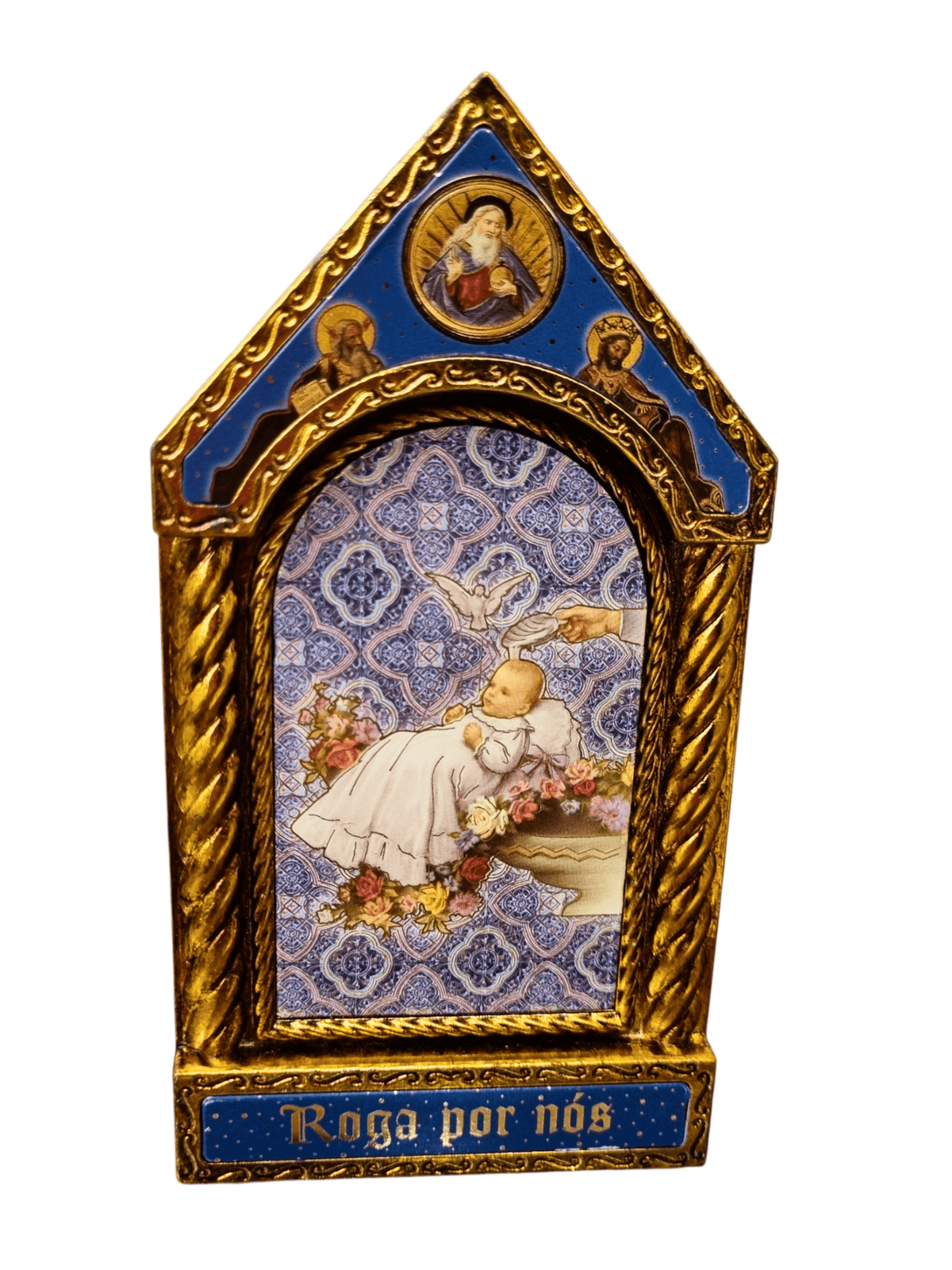 Adorno Italiano Clássico Batismo 15 cm x 7,5 cm