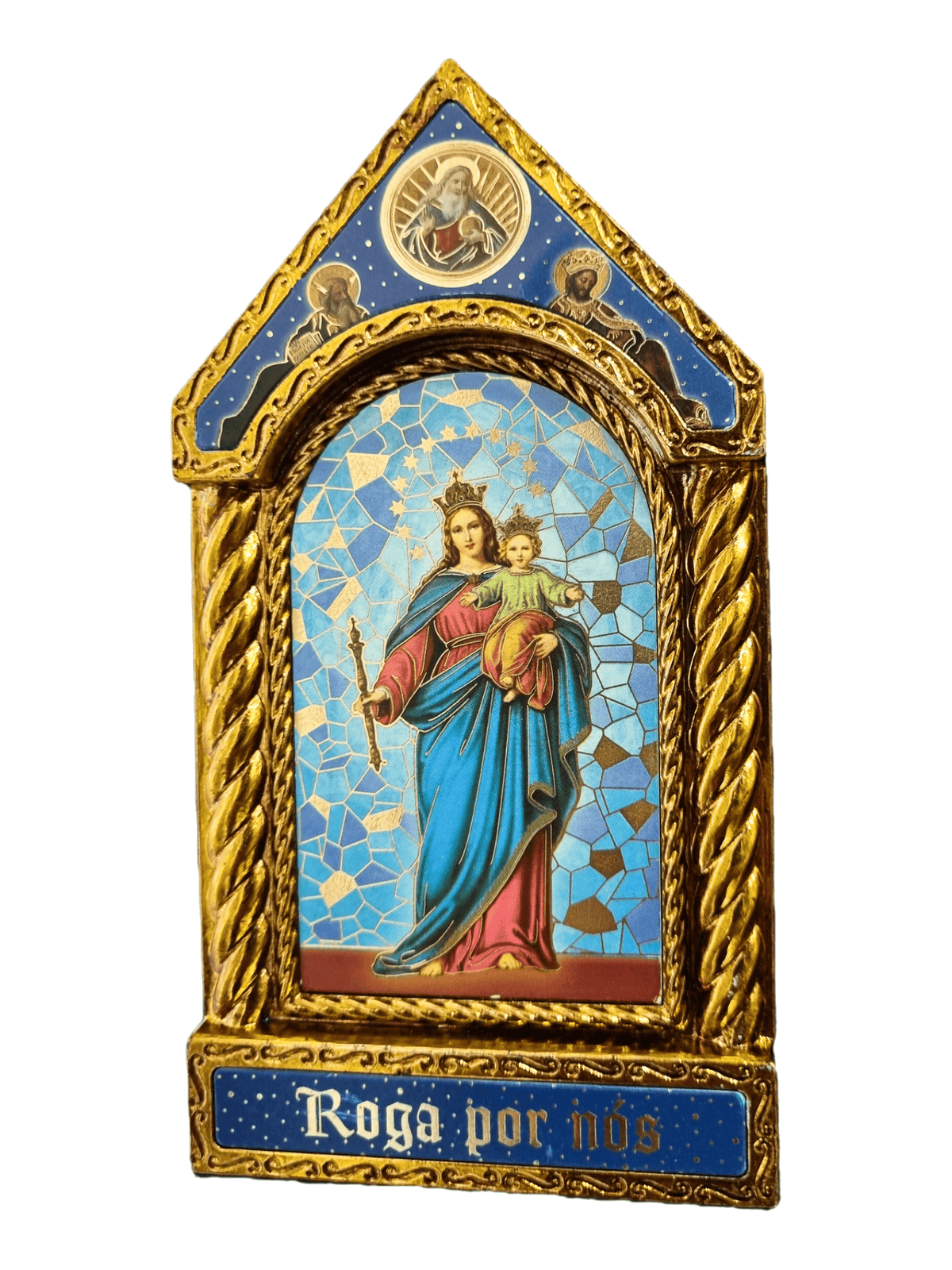 Adorno Italiano Clássico Nossa Senhora Auxiliadora 15 cm x 7,5 cm