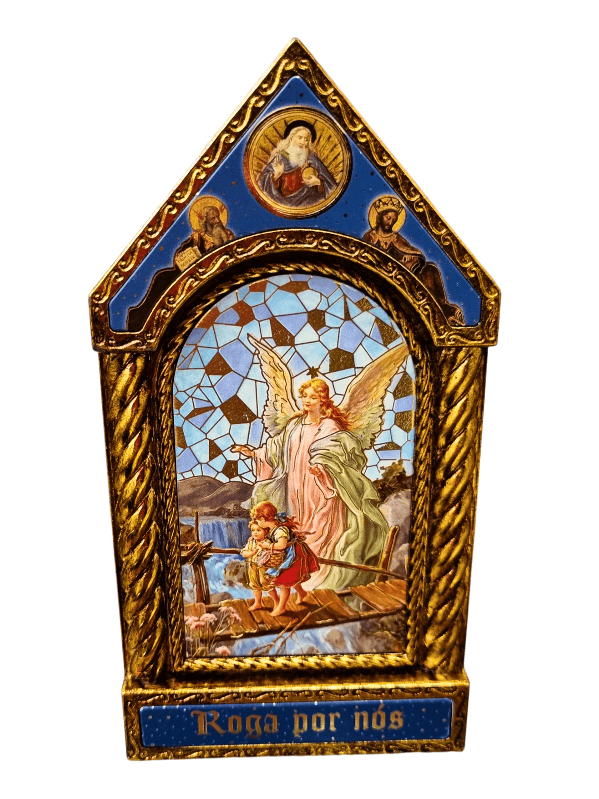 Adorno Italiano Clássico Anjo da Guarda 15 cm x 7,5 cm