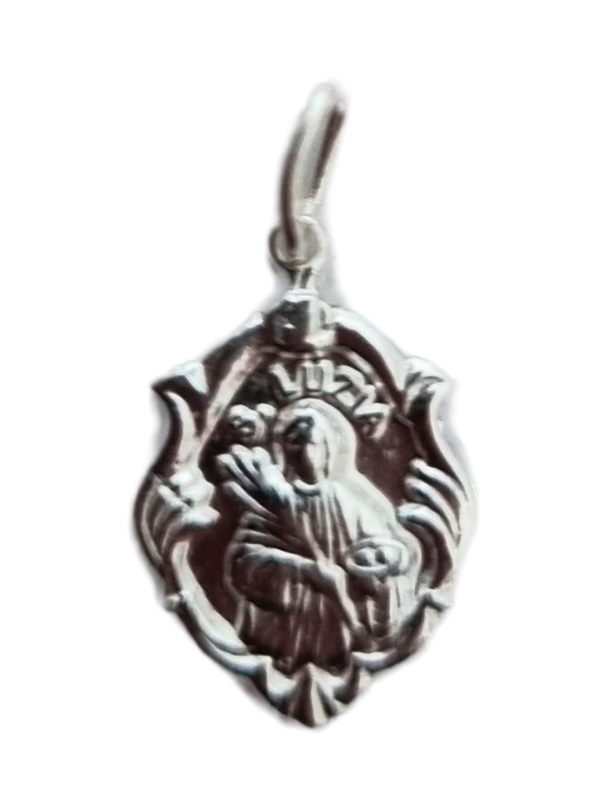 Medalha de Santa Luzia em Prata de Lei 925