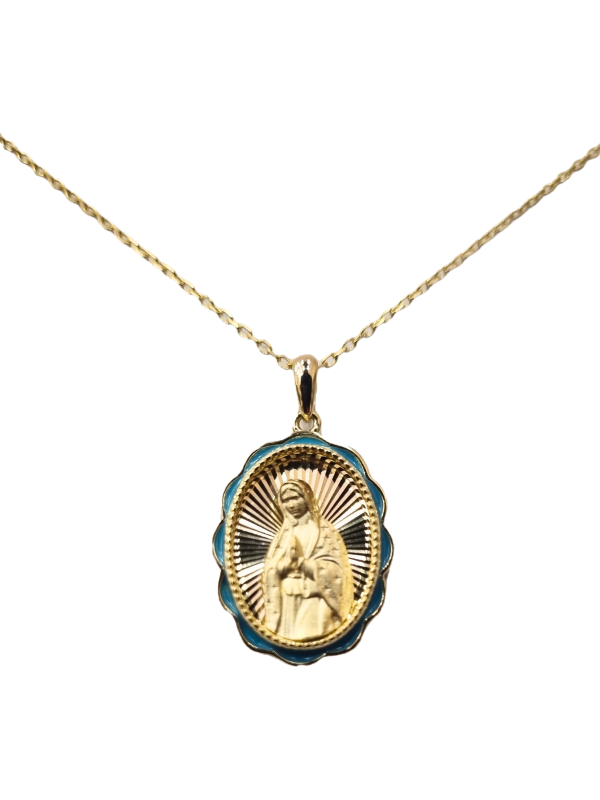Gargantilha Nossa Senhora de Guadalupe em Prata de Lei 925 e Banho de Ouro 18K