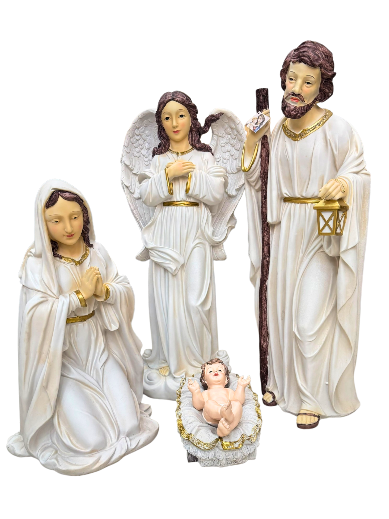 Presépio em Resina Cor Marfim 11 peças 90 cm