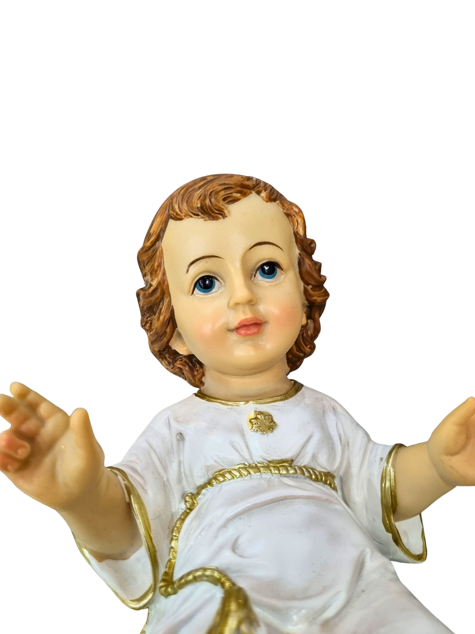 Menino Jesus de Resina Santini Italy Style Vestia Branca 22 cm