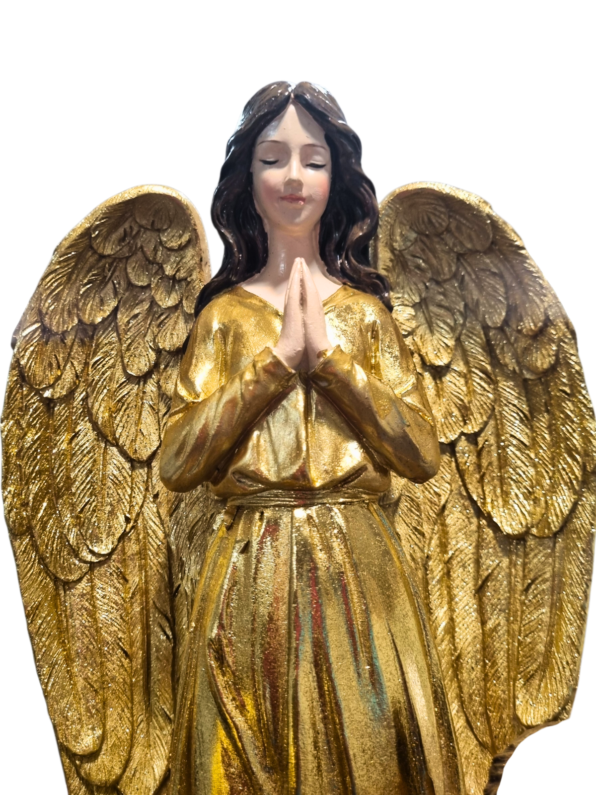 Imagem da Sagrada Família com Anjo em Resina 36 cm x 22 cm
