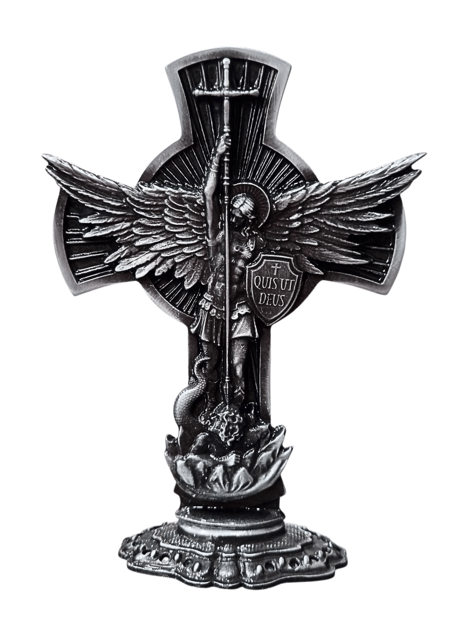 Adorno Cruz de São Miguel 14 cm-TerraCotta Arte Sacra