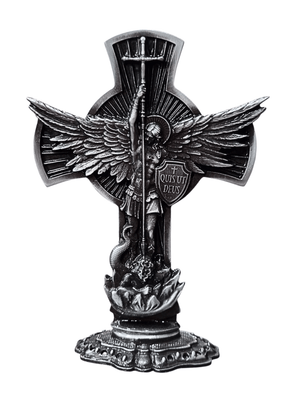Adorno Cruz de São Miguel 14 cm-TerraCotta Arte Sacra