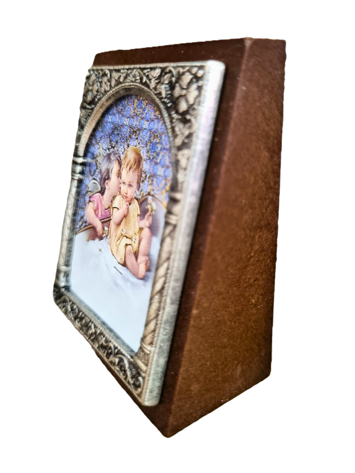 Adorno Italiano Anjo Beijando Menino 6 cm x 5 cm-TerraCotta Arte Sacra