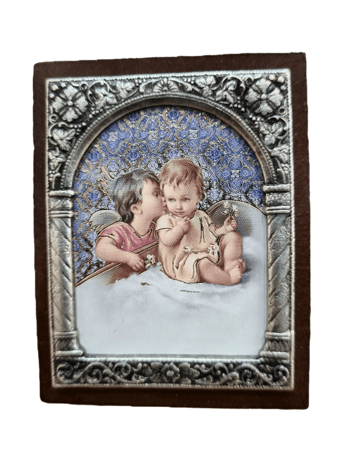 Adorno Italiano Anjo Beijando Menino 6 cm x 5 cm-TerraCotta Arte Sacra