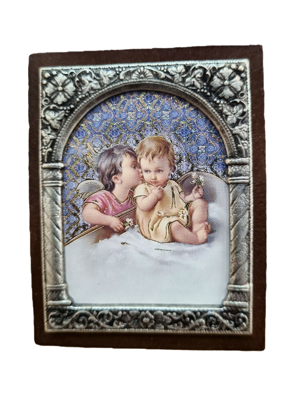 Adorno Italiano Anjo Beijando Menino 6 cm x 5 cm-TerraCotta Arte Sacra