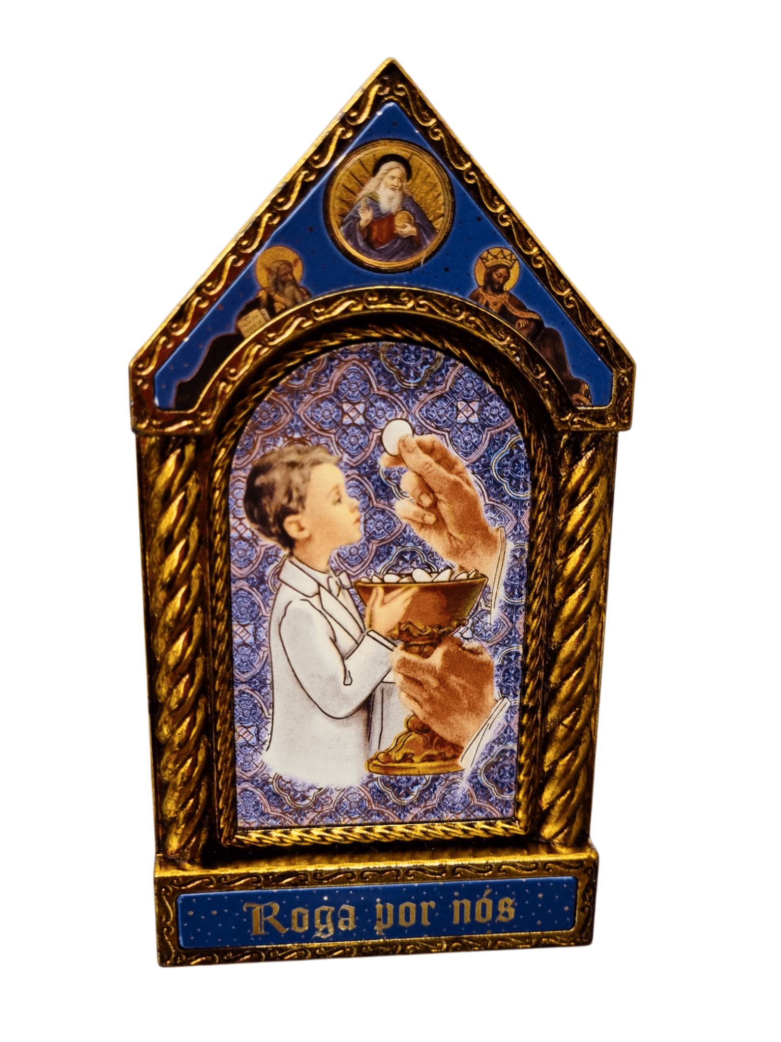 Adorno Italiano Clássico Comunhão Menino 15 cm x 7,5 cm-TerraCotta Arte Sacra