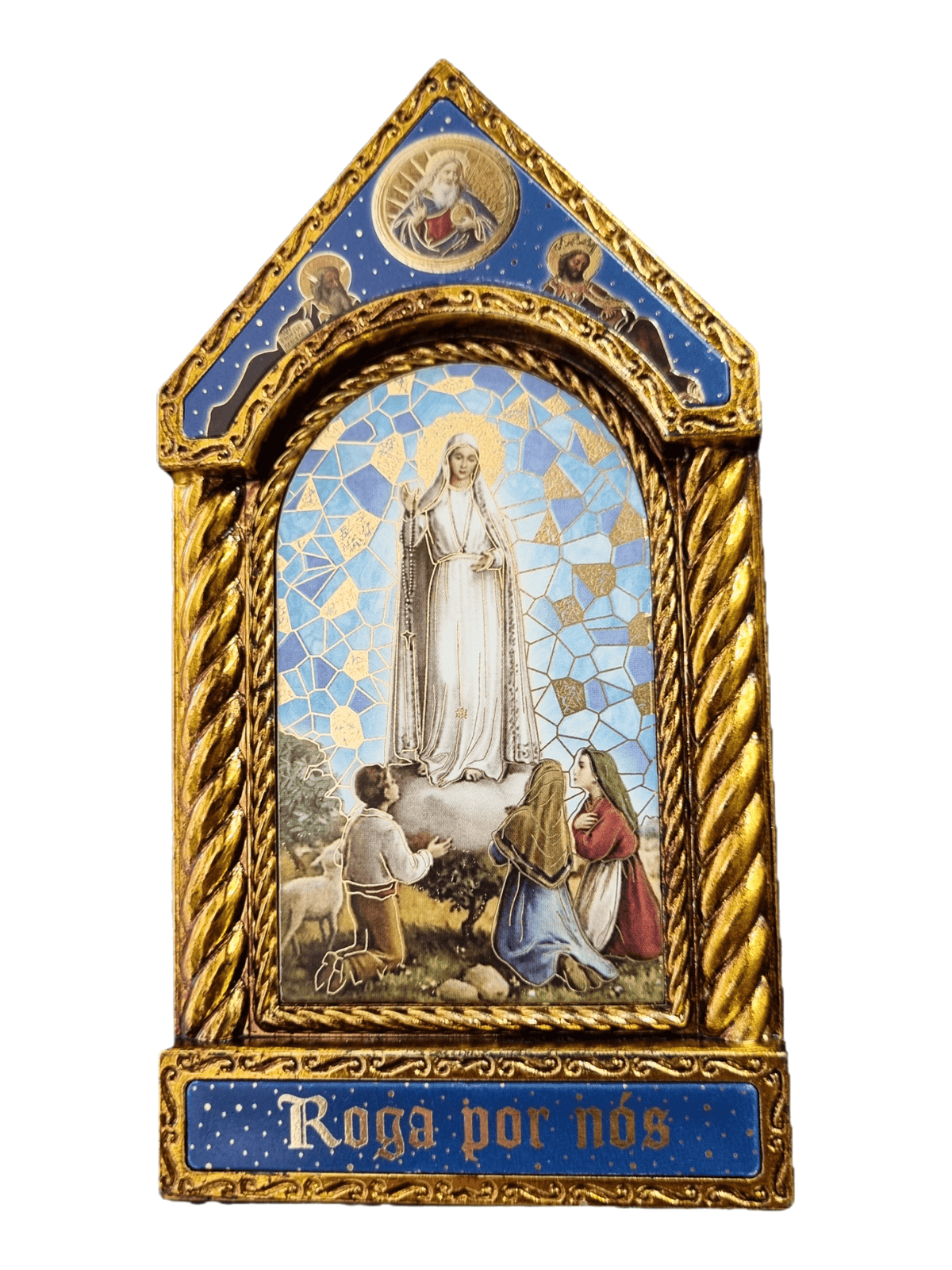 Adorno Italiano Clássico Nossa Senhora De Fátima 15 cm x 7,5 cm-TerraCotta Arte Sacra