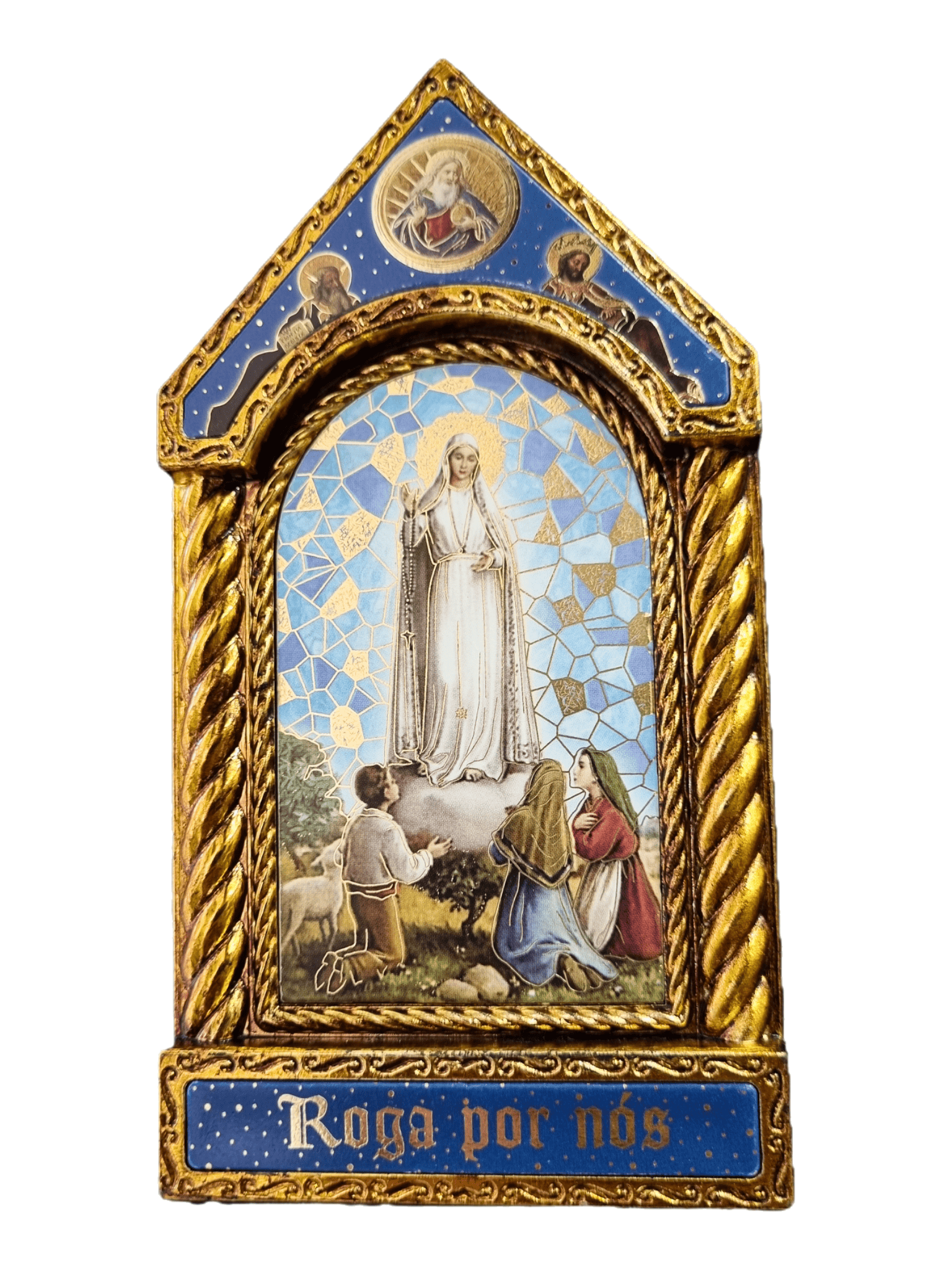 Adorno Italiano Clássico Nossa Senhora De Fátima 15 cm x 7,5 cm-TerraCotta Arte Sacra