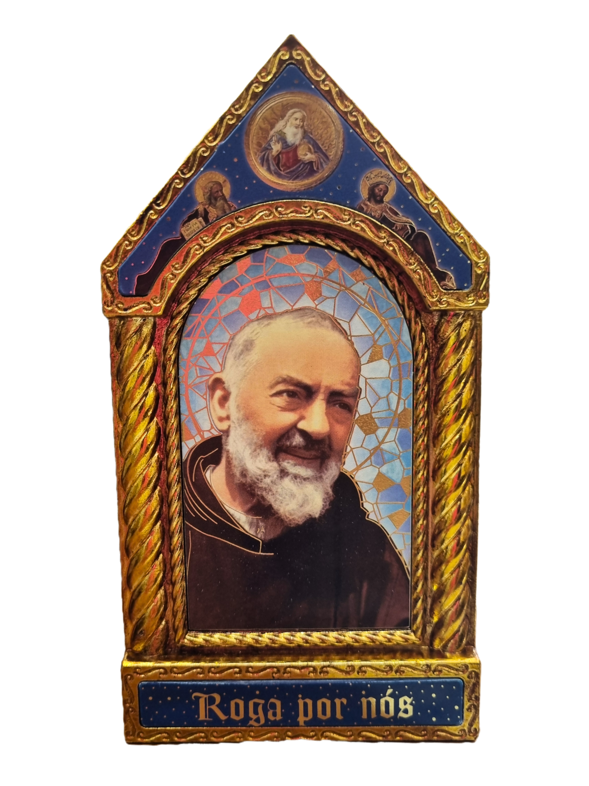 Adorno Italiano Clássico Padre Pio 15 cm x 7,5 cm-TerraCotta Arte Sacra