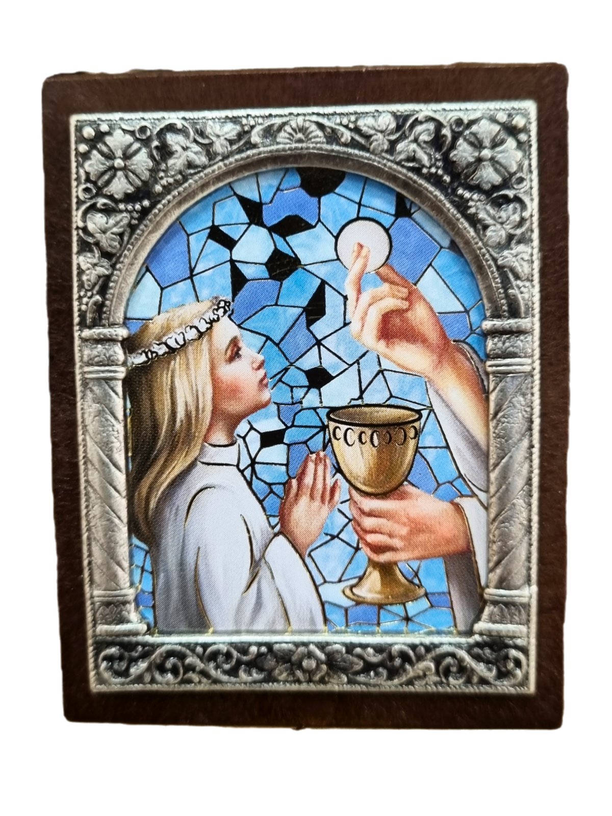 Adorno Italiano Eucaristia Menina 6 cm x 5 cm-TerraCotta Arte Sacra