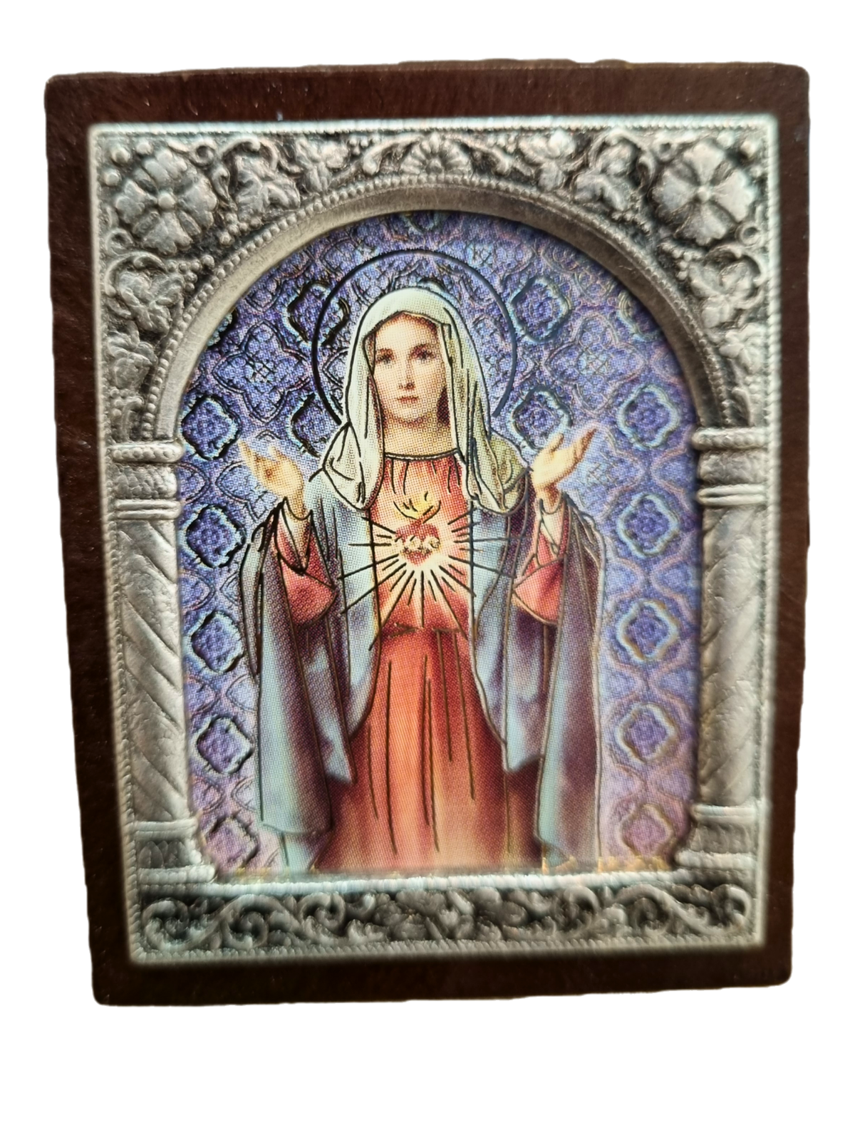 Adorno Italiano Imaculado Coração de Maria 6 cm x 5 cm-TerraCotta Arte Sacra