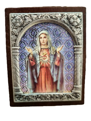 Adorno Italiano Imaculado Coração de Maria 6 cm x 5 cm-TerraCotta Arte Sacra