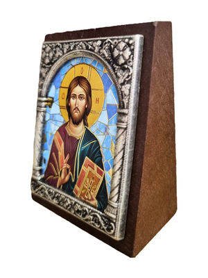 Adorno Italiano Jesus Pantocrator 6 cm x 5 cm-TerraCotta Arte Sacra