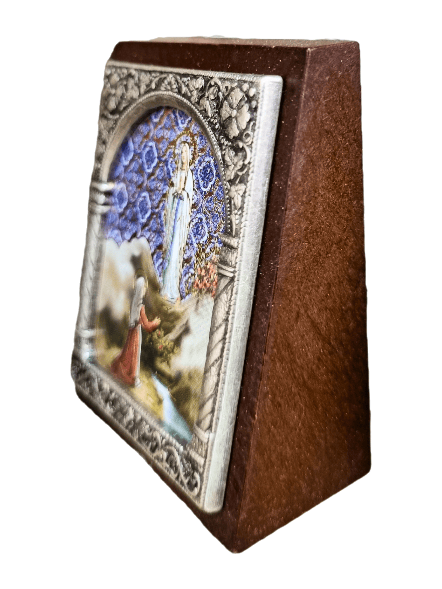 Adorno Italiano Lourdes com Bernadette 6 cm x 5 cm-TerraCotta Arte Sacra