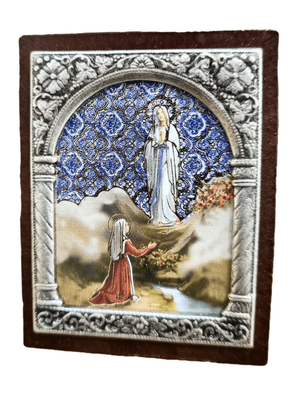 Adorno Italiano Lourdes com Bernadette 6 cm x 5 cm-TerraCotta Arte Sacra