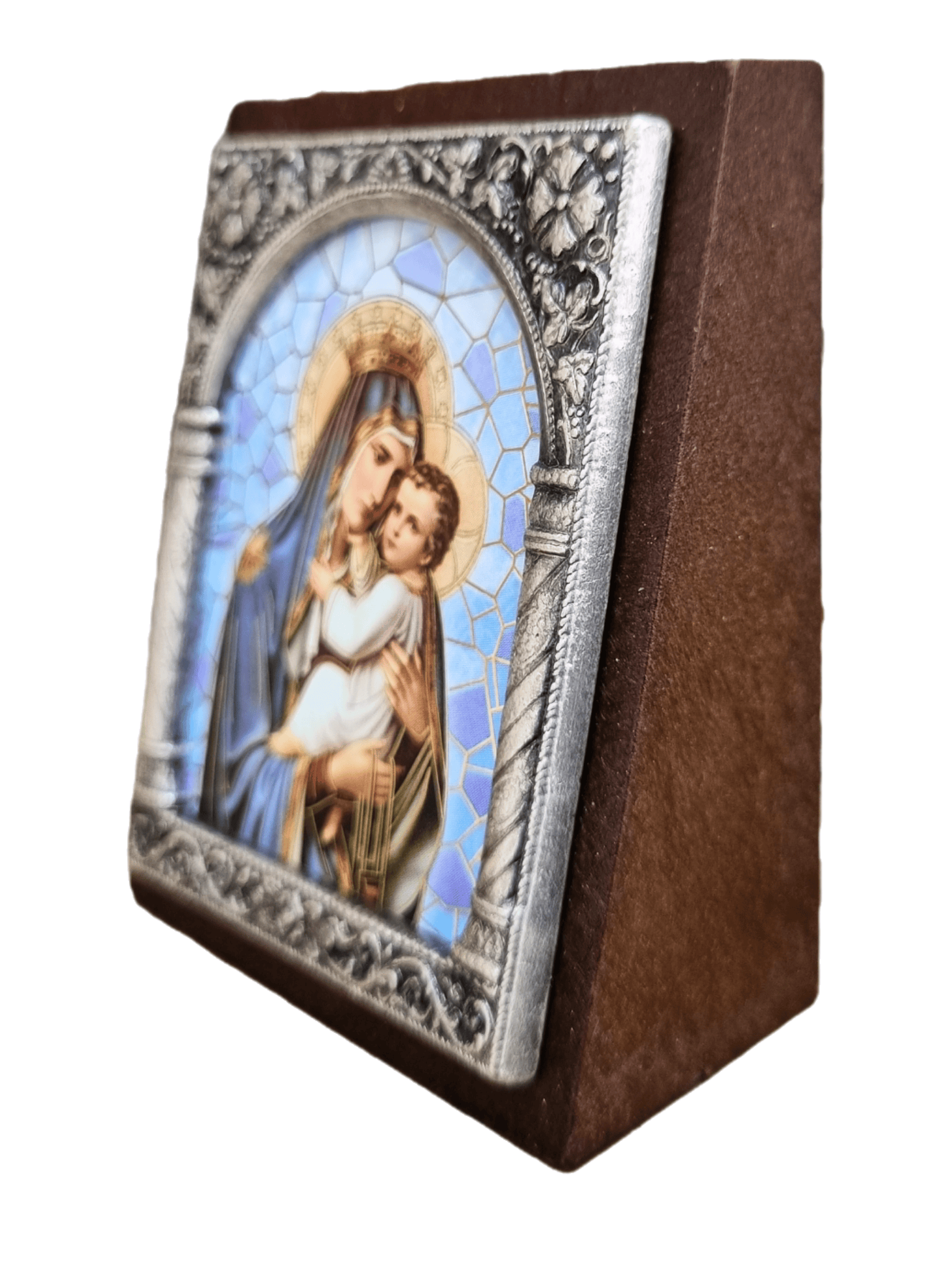 Adorno Italiano Madonna com Menino Jesus 6 cm x 5 cm-TerraCotta Arte Sacra