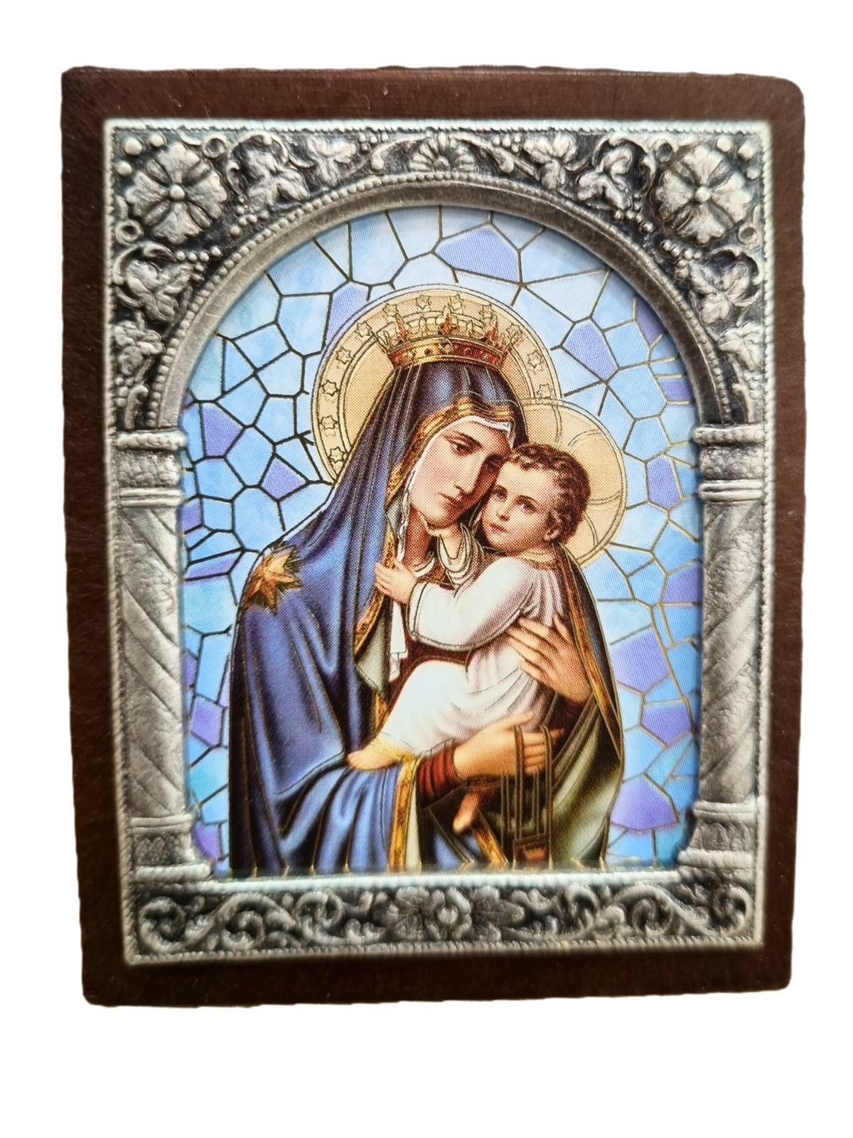 Adorno Italiano Madonna com Menino Jesus 6 cm x 5 cm-TerraCotta Arte Sacra