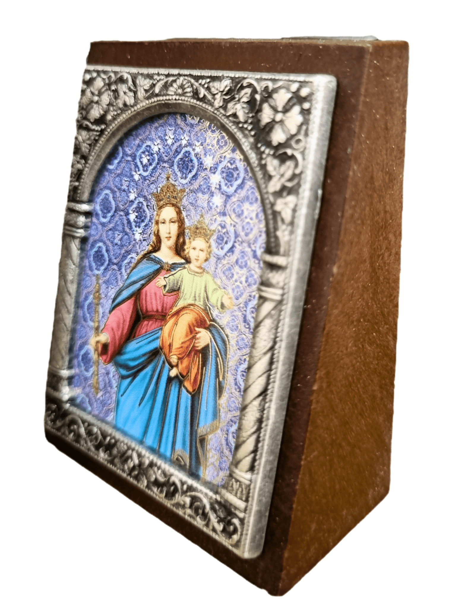 Adorno Italiano Nossa Senhora Auxiliadora 6 cm x 5 cm-TerraCotta Arte Sacra