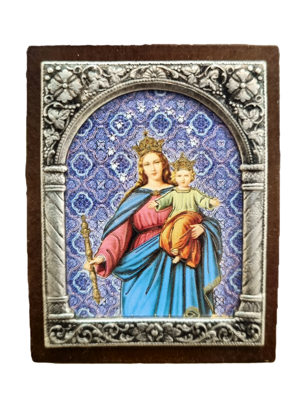 Adorno Italiano Nossa Senhora Auxiliadora 6 cm x 5 cm-TerraCotta Arte Sacra