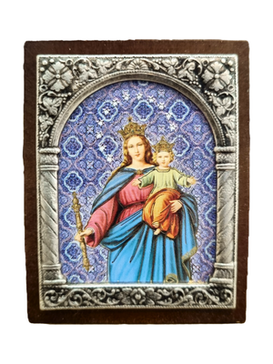 Adorno Italiano Nossa Senhora Auxiliadora 6 cm x 5 cm-TerraCotta Arte Sacra
