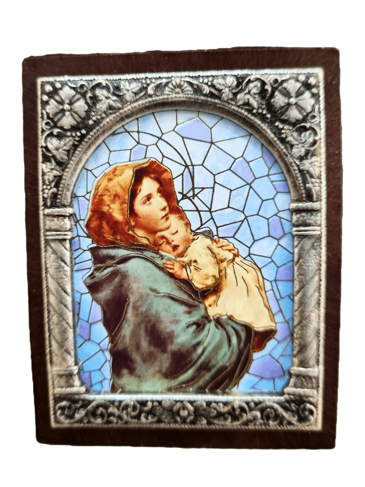 Adorno Italiano Nossa Senhora da Divina Providência 6 cm x 5 cm-TerraCotta Arte Sacra