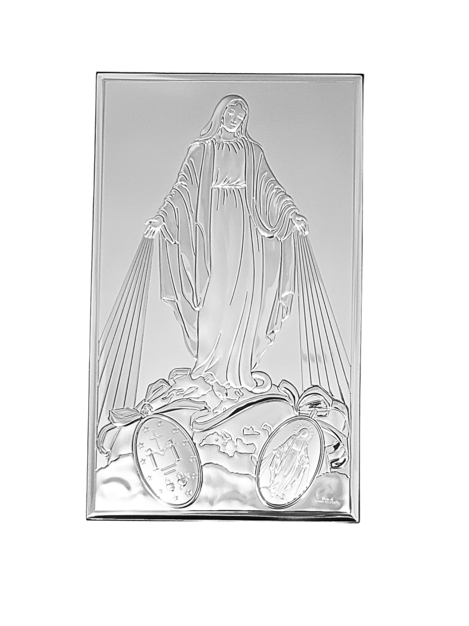 Adorno Italiano Nossa Senhora das Graças em Prata 12 (L) x 20 cm (A)-TerraCotta Arte Sacra