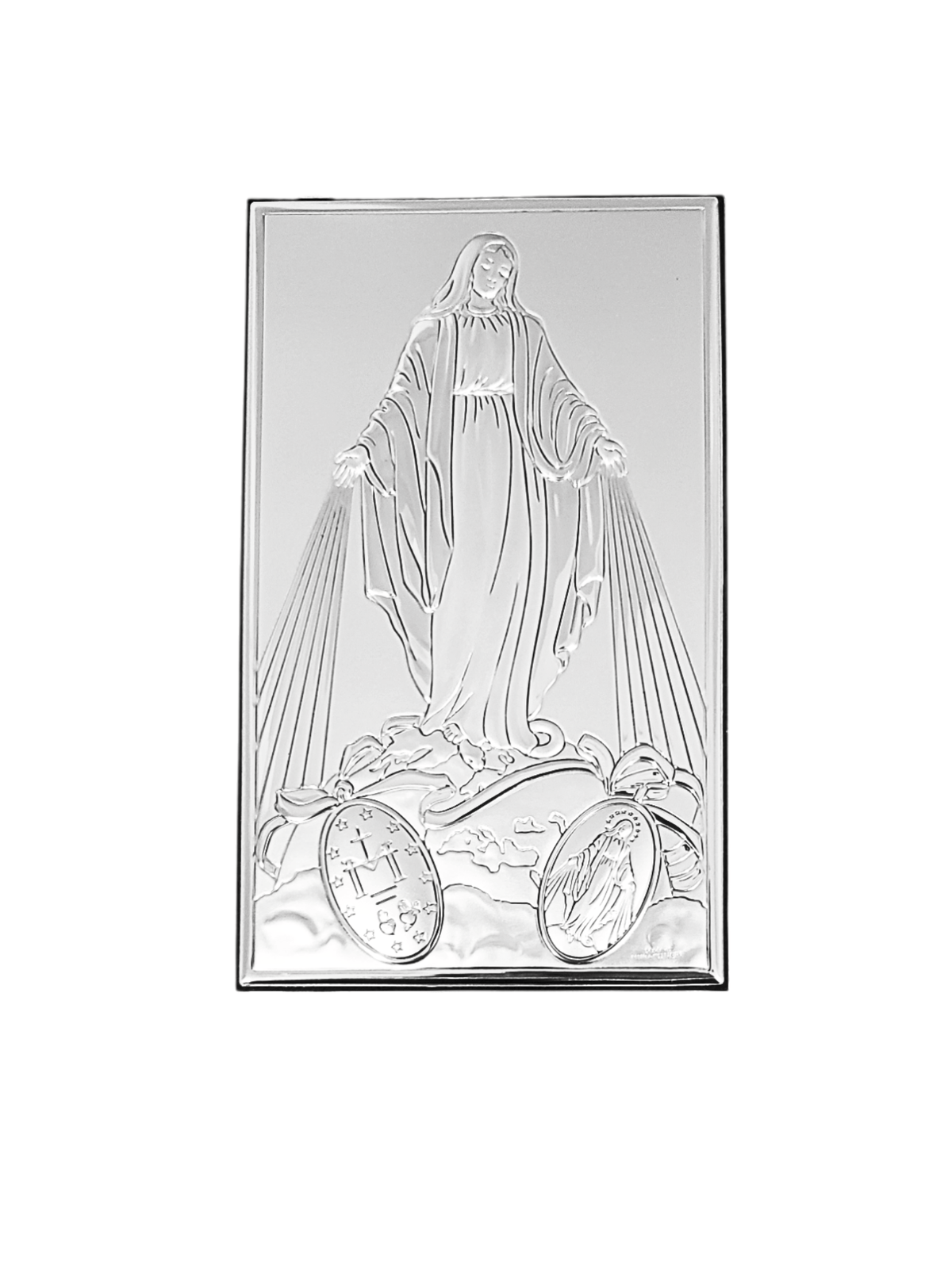 Adorno Italiano Nossa Senhora das Graças em Prata 9 (L) x 15 cm (A)-TerraCotta Arte Sacra