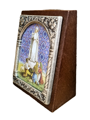 Adorno Italiano Nossa Senhora de Fátima com Pastores 6 cm x 5 cm-TerraCotta Arte Sacra