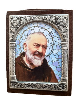 Adorno Italiano Padre Pio 6 cm x 5 cm-TerraCotta Arte Sacra