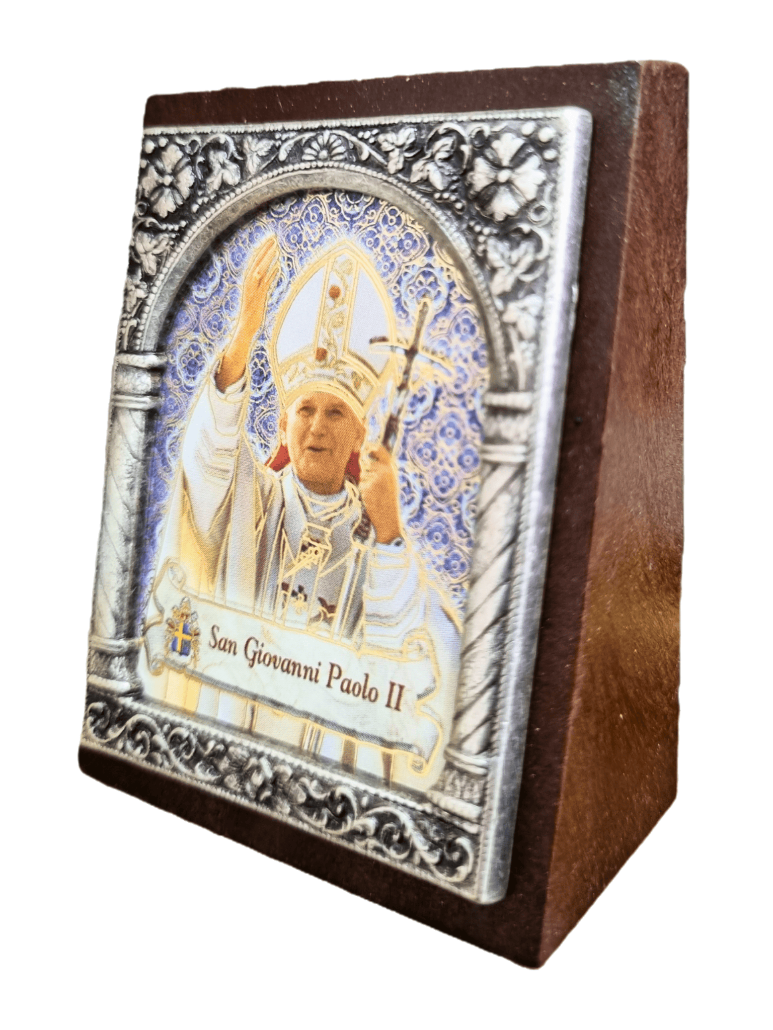 Adorno Italiano Papa João Paulo II 6 cm x 5 cm-TerraCotta Arte Sacra