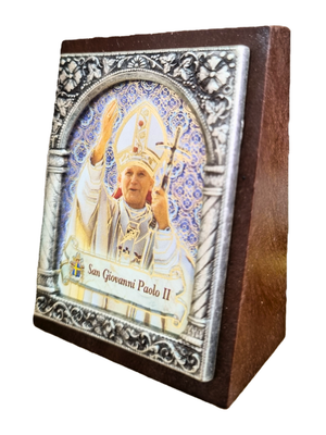 Adorno Italiano Papa João Paulo II 6 cm x 5 cm-TerraCotta Arte Sacra