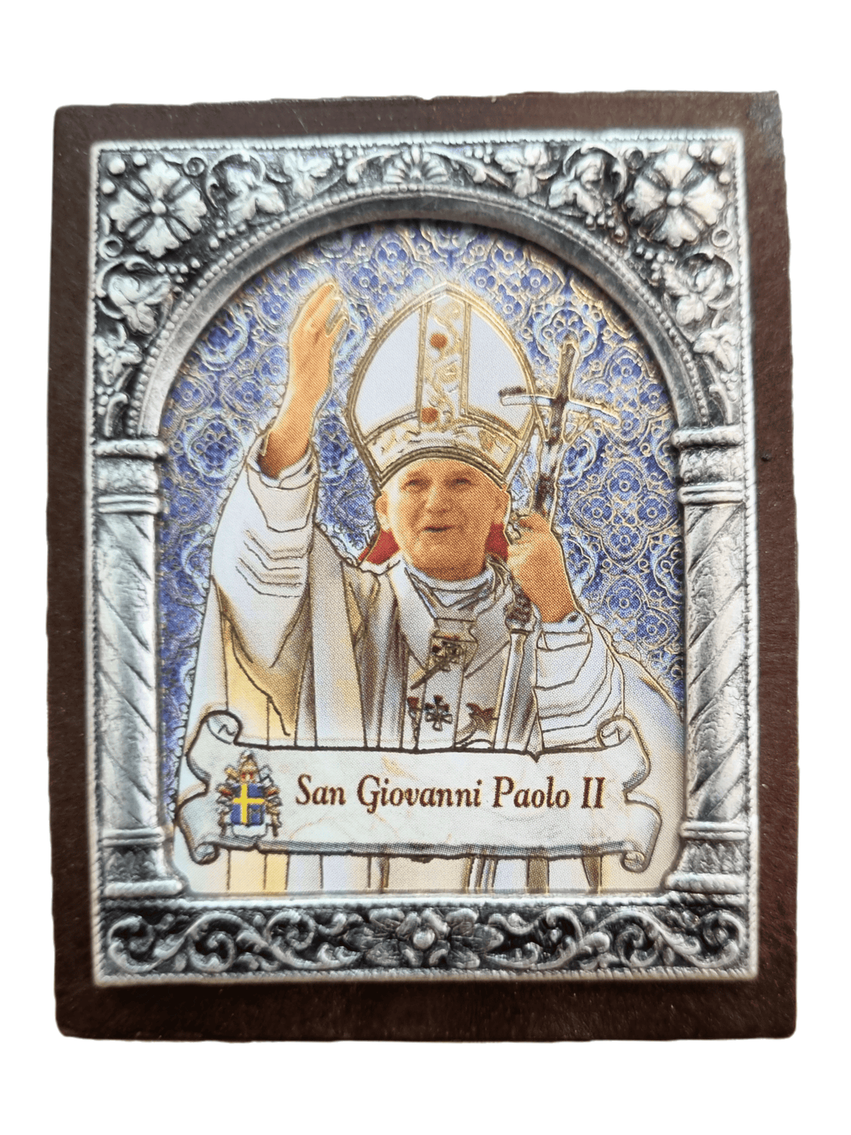 Adorno Italiano Papa João Paulo II 6 cm x 5 cm-TerraCotta Arte Sacra
