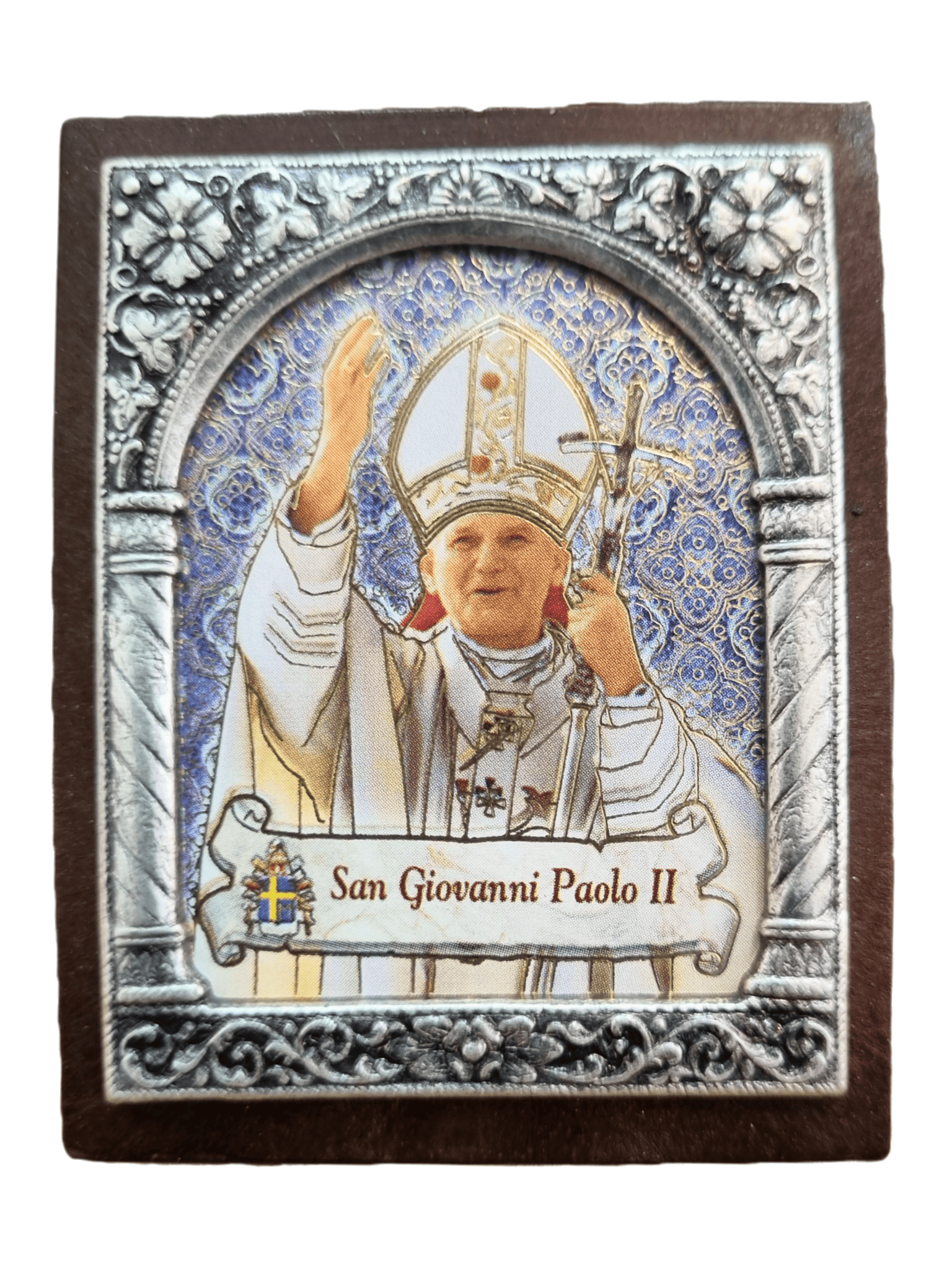 Adorno Italiano Papa João Paulo II 6 cm x 5 cm-TerraCotta Arte Sacra