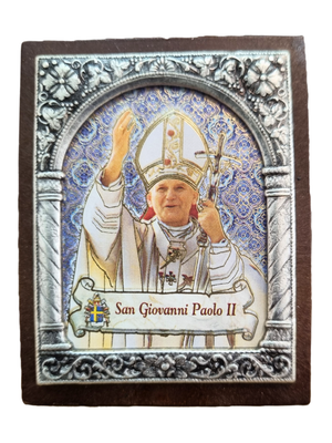 Adorno Italiano Papa João Paulo II 6 cm x 5 cm-TerraCotta Arte Sacra