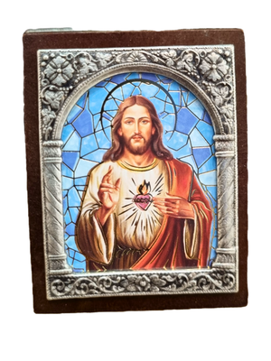 Adorno Italiano Sagrado Coração de Jesus 6 cm x 5 cm-TerraCotta Arte Sacra