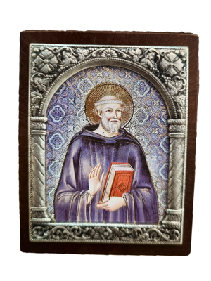 Adorno Italiano São Bento de Aniane 6 cm x 5 cm-TerraCotta Arte Sacra