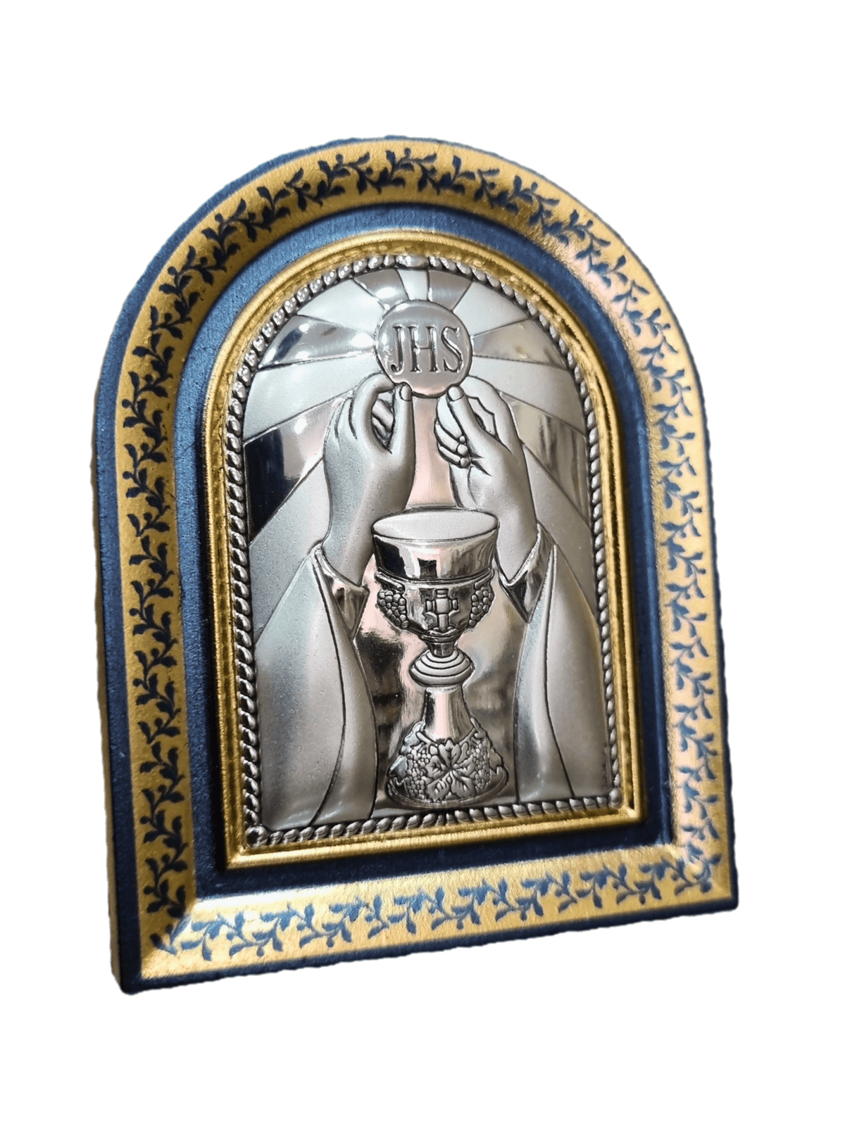 Adorno Italiano com Prata Eucaristia 8 x 6 cm-TerraCotta Arte Sacra