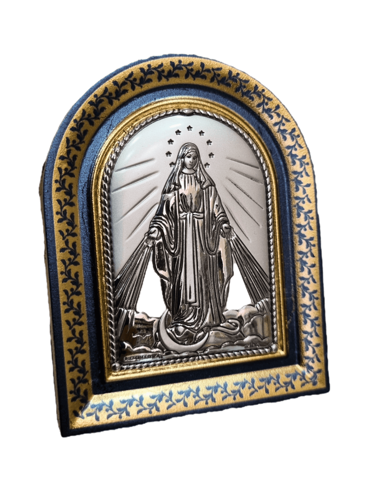 Adorno Italiano com Prata Nossa Senhora das Graças 8 x 6 cm-TerraCotta Arte Sacra