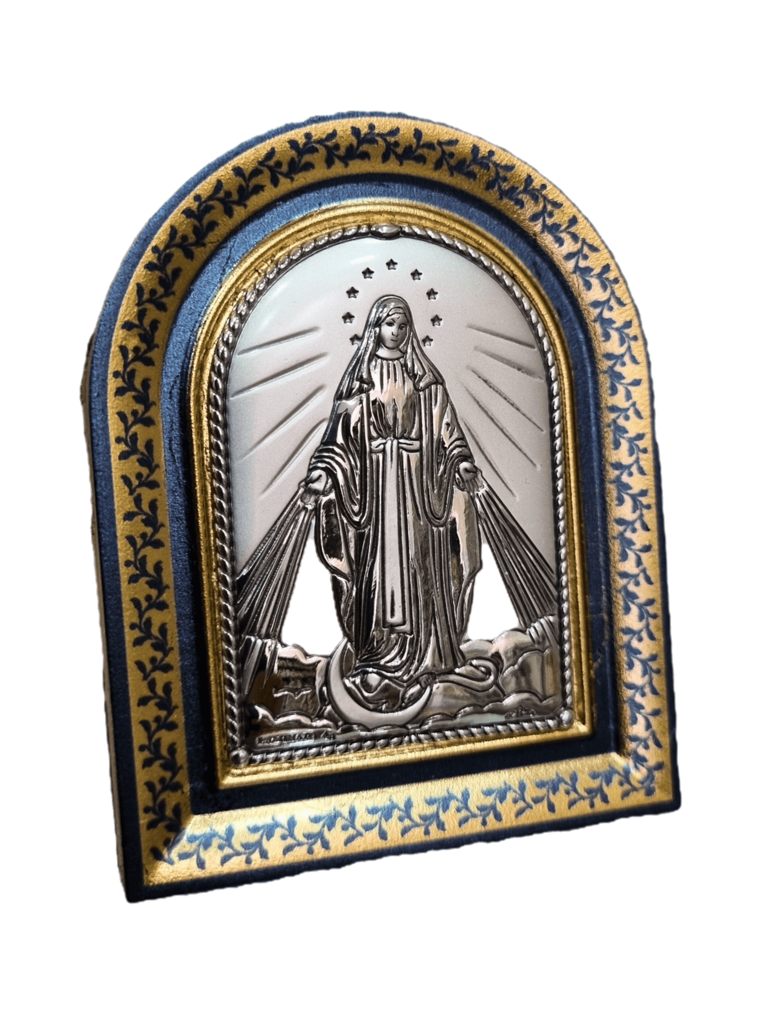 Adorno Italiano com Prata Nossa Senhora das Graças 8 x 6 cm-TerraCotta Arte Sacra
