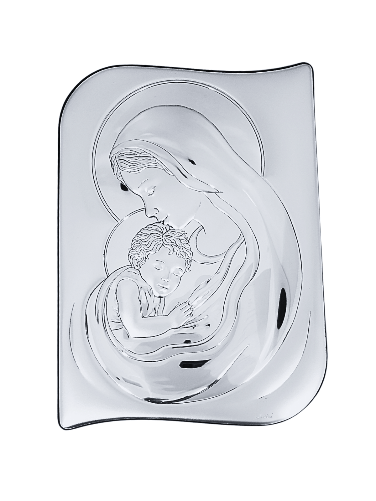 Adorno Italiano de Prata Madona 17 cm x 24,5 cm-TerraCotta Arte Sacra