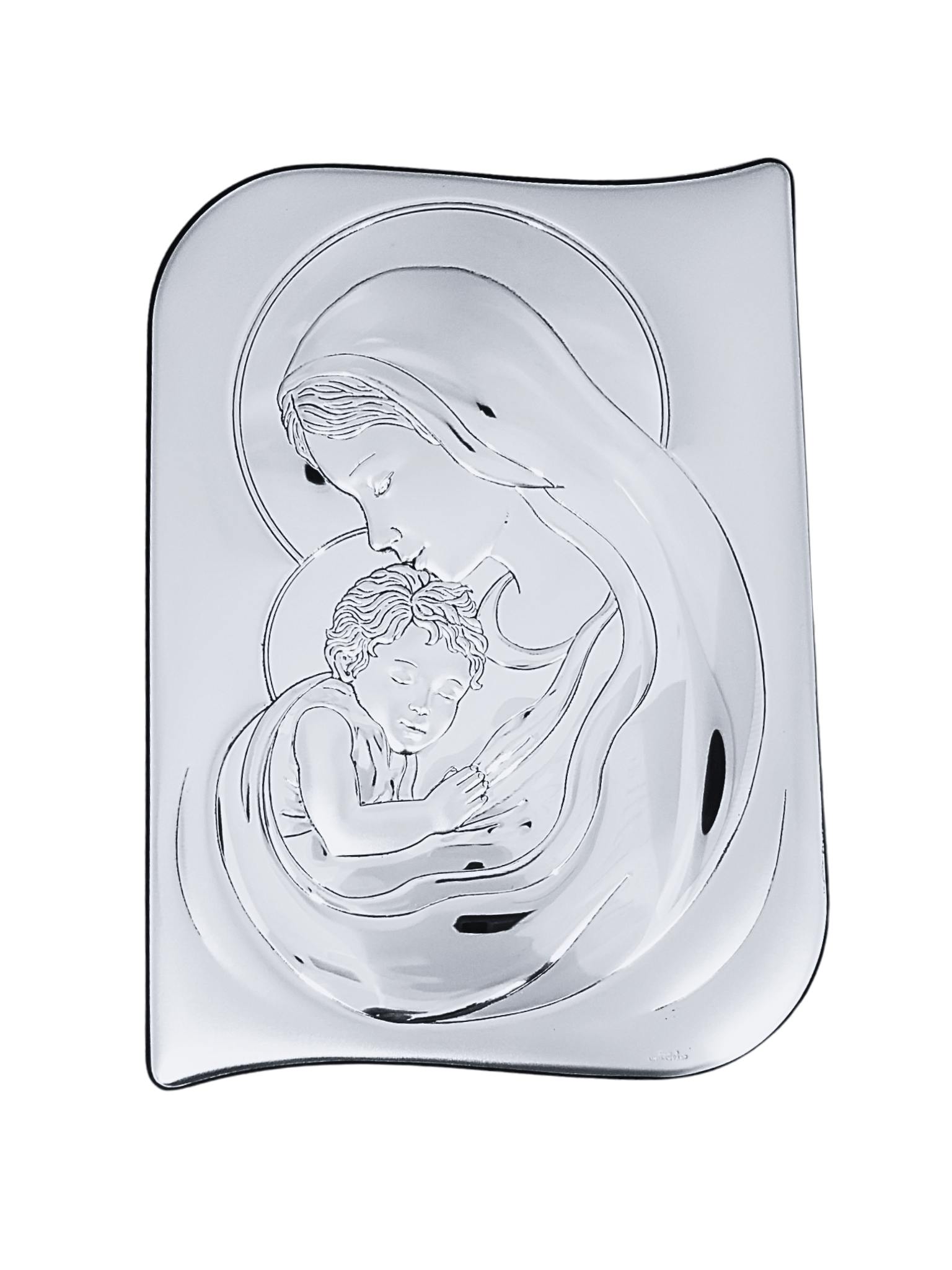 Adorno Italiano de Prata Madona 17 cm x 24,5 cm-TerraCotta Arte Sacra