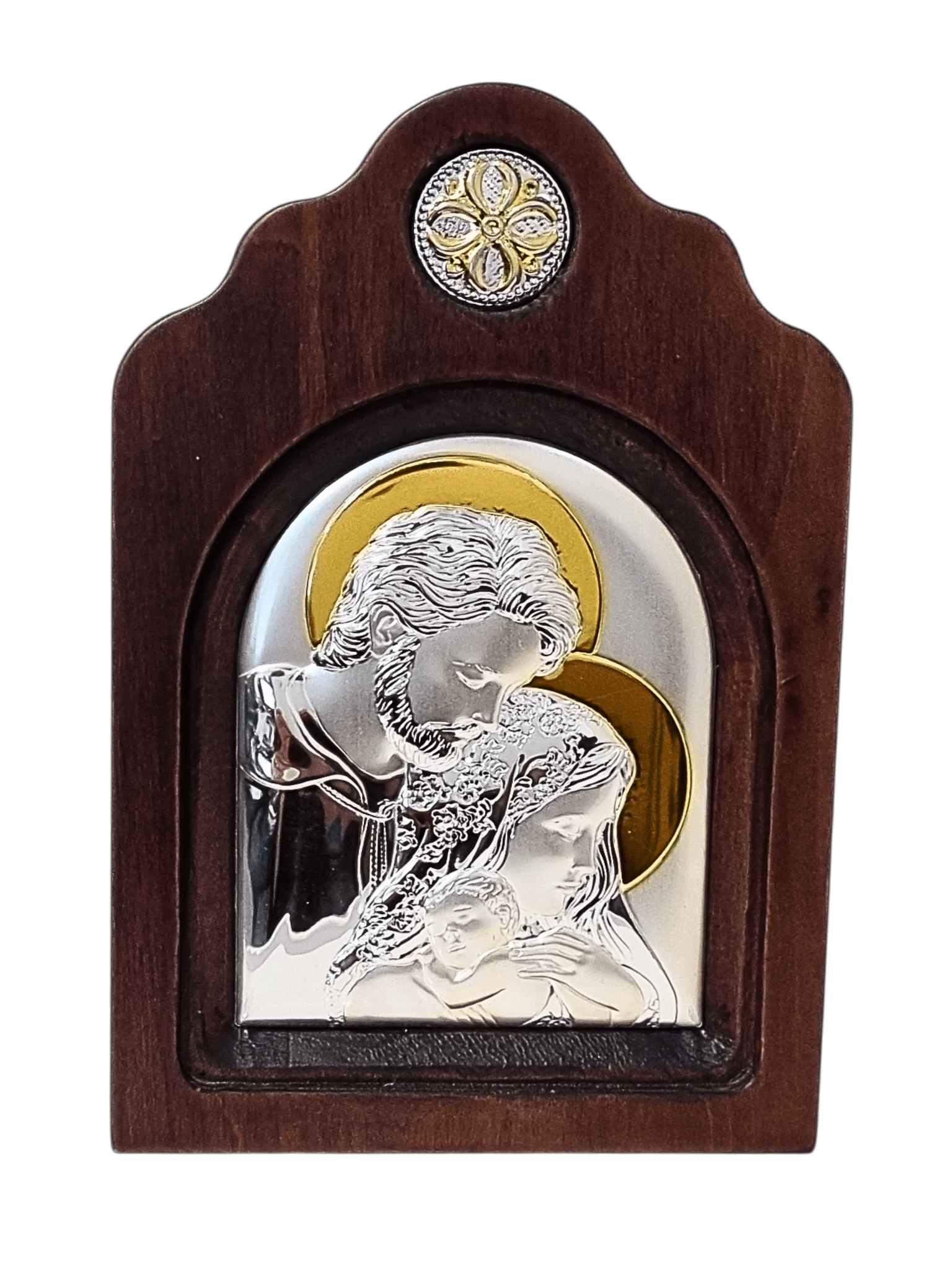 Adorno Italiano em Prata Sagrada Família 17,5 cm-TerraCotta Arte Sacra